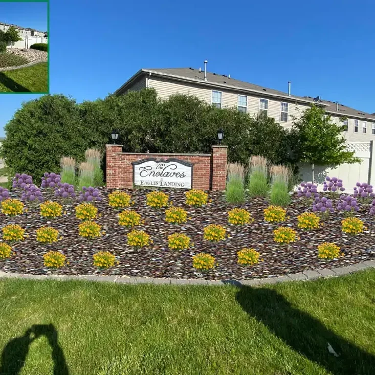 The Enclaves Front Landscape Bed Bloomington, IL Commercial Landscaping Company